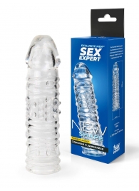 Прозрачная закрытая насадка на пенис - 17 см. - Sex Expert - в Люберцах купить с доставкой