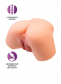 Телесный реалистичный мастурбатор-полуторс с 2 любовными входами - No Name - в Люберцах купить с доставкой