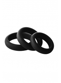Набор из 3 черных эрекционных колец Smooth Silicone Cockring Pack - Dream Toys - в Люберцах купить с доставкой