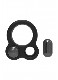 Черное эрекционное кольцо с утяжелителями Cockring Dual Weight - Dream Toys - в Люберцах купить с доставкой