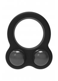 Черное эрекционное кольцо с утяжелителями Cockring Dual Weight - Dream Toys - в Люберцах купить с доставкой