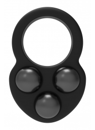 Черное эрекционное кольцо с утяжелителями - Dream Toys - в Люберцах купить с доставкой