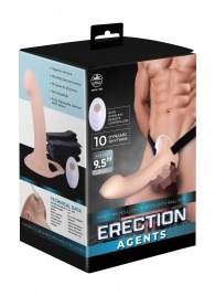 Телесный полый страпон с вибрацией Erection Agents - 24,1 см. - NMC - купить с доставкой в Люберцах
