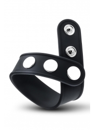 Черное эрекционное кольцо на кнопках - Blush Novelties - в Люберцах купить с доставкой