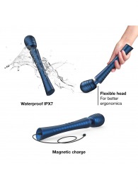 Синий вибромассажёр с насадками Man.wand Edgy - Manwan - в Люберцах купить с доставкой