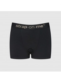 Черные трусики-боксеры для фиксации насадок Strap-on-me Harness Lingerie Allure - size L - Strap-on-me - купить с доставкой в Люберцах