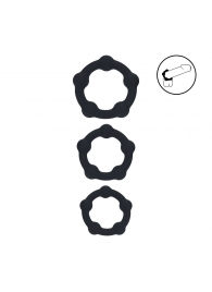 Набор из 3 эрекционных колец Beaded Silicone Cockring Set - Shots Media BV - в Люберцах купить с доставкой