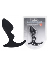 Черная анальная пробка для массажа простаты Double Ripple Silicone Prostate Massager - Shots Media BV - в Люберцах купить с доставкой