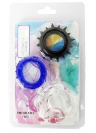 Набор из 3 эрекционных колец разного цвета и рельефа - Boys of Toys - в Люберцах купить с доставкой