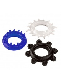 Набор из 3 эрекционных колец разного цвета и рельефа - Boys of Toys - в Люберцах купить с доставкой