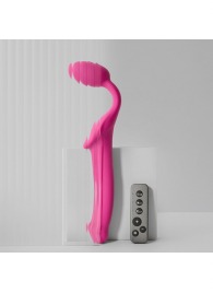 Ярко-розовый безремневой страпон Strap-on-me Vibrating Bendable Strap-On size M - Strap-on-me - купить с доставкой в Люберцах