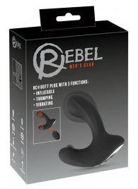 Черная анальная вибропробка с функцией расширения RC Butt Plug with 3 functions - Orion - в Люберцах купить с доставкой