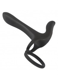 Черная насадка на член с вибрацией Couple’s Vibrator - Orion - в Люберцах купить с доставкой