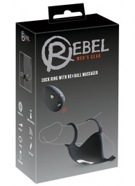 Черная вибронасадка для эрекции и стимуляции мошонки Cock ring with RC ball massager - Orion - в Люберцах купить с доставкой