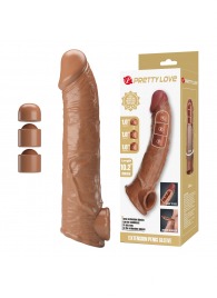 Карамельный фаллоудлинитель с подхватом мошонки Silas - 26 см. - Baile - в Люберцах купить с доставкой