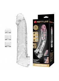 Прозрачный фаллоудлинитель с подхватом мошонки Silas - 26 см. - Baile - в Люберцах купить с доставкой