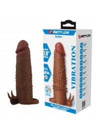 Коричневая насадка на пенис Quillon - 20 см. - Baile - в Люберцах купить с доставкой