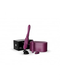 Фиолетовая секс-машина с функцией нагрева, насадками и присоской Sesh - Zalo - купить с доставкой в Люберцах