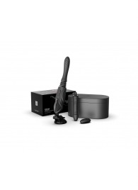 Черная секс-машина с функцией нагрева, насадками и присоской Sesh - Zalo - купить с доставкой в Люберцах