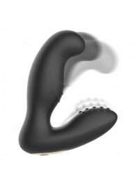 Черный вибромассажер простаты с ротацией и пультом ДУ - Ibiza - в Люберцах купить с доставкой