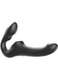 Черный безремневой страпон с 3 моторами - Ibiza - купить с доставкой в Люберцах