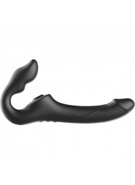 Черный безремневой страпон с 3 моторами - Ibiza - купить с доставкой в Люберцах