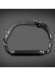 Чёрный кляп-трензель на кожаных ремешках с застёжкой - Sitabella - купить с доставкой в Люберцах