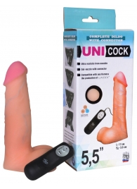 Фаллическая насадка Харнесс UNICOCK 5,5  с вибрацией - 17 см. - LOVETOY (А-Полимер) - купить с доставкой в Люберцах