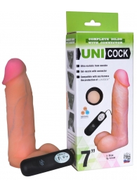 Фаллическая насадка Харнесс UNICOCK 7  с вибрацией - 19 см. - LOVETOY (А-Полимер) - купить с доставкой в Люберцах