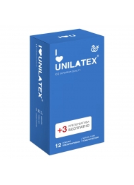 Классические презервативы Unilatex Natural Plain - 12 шт. + 3 шт. в подарок - Unilatex - купить с доставкой в Люберцах