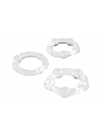 Набор из 3 прозрачных эрекционных колец с разным рельефом - A-toys - в Люберцах купить с доставкой