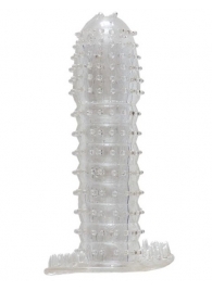 Гелевая прозрачная насадка c шипами - 12 см. - Toyfa Basic - в Люберцах купить с доставкой