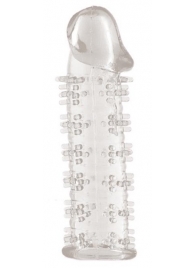 Гелевая прозрачная насадка с шипами - 12 см. - Toyfa Basic - в Люберцах купить с доставкой