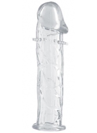 Гладкая прозрачная насадка с усиками под головкой - 12,5 см. - Toyfa Basic - в Люберцах купить с доставкой