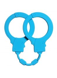 Голубые силиконовые наручники Stretchy Cuffs Turquoise - Lola Games - купить с доставкой в Люберцах