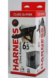 Насадка-фаллоимитатор на кожаных трусиках Harness Ultra Realistic 6,5  - 18,5 см. - LOVETOY (А-Полимер) - купить с доставкой в Люберцах