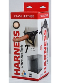 Насадка-фаллоимитатор на кожаных трусиках Harness Ultra Realistic 7  - 18 см. - LOVETOY (А-Полимер) - купить с доставкой в Люберцах