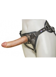 Насадка-фаллоимитатор на кожаных трусиках Harness Ultra Realistic 7  - 18 см. - LOVETOY (А-Полимер) - купить с доставкой в Люберцах