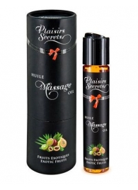 Массажное масло с ароматом экзотических фруктов Huile de Massage Gourmande Fruits Exotiques - 59 мл. - Plaisir Secret - купить с доставкой в Люберцах