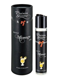 Массажное масло с ароматом пина колады Huile de Massage Gourmande Pina Colada - 59 мл. - Plaisir Secret - купить с доставкой в Люберцах