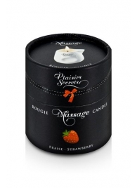 Массажная свеча с ароматом клубники Bougie de Massage Gourmande Fraise - 80 мл. - Plaisir Secret - купить с доставкой в Люберцах