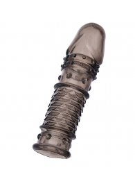 Дымчатая закрытая насадка ToyFa XLover с чешуйками и пупырышками - 13,5 см. - ToyFa - в Люберцах купить с доставкой