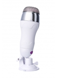 Мастурбатор-вагина в белой колбе с присоской и функцией нагрева - A-toys - в Люберцах купить с доставкой