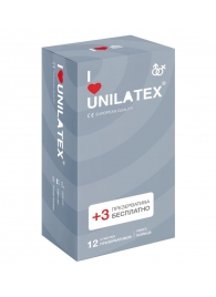 Презервативы с рёбрами Unilatex Ribbed - 12 шт. + 3 шт. в подарок - Unilatex - купить с доставкой в Люберцах