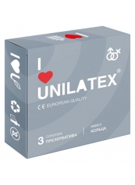 Презервативы с рёбрами Unilatex Ribbed - 3 шт. - Unilatex - купить с доставкой в Люберцах
