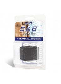 Чёрная утяжка на мошонку 1  Velcro Ball Stretcher - BlueLine - купить с доставкой в Люберцах