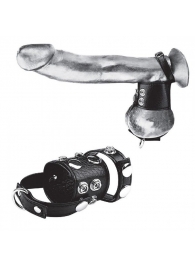 Утяжка на пенис и мошонку Cock Ring With 1.5  Ball Stretcher And Optional Weight Ring - BlueLine - купить с доставкой в Люберцах