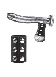 Чёрная утяжка на кнопках 100% PVC STRAP WITH METAL SNAP - BlueLine - купить с доставкой в Люберцах