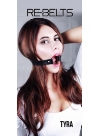 Чёрный кожаный чокер-кляп Tyra Black - Rebelts - купить с доставкой в Люберцах