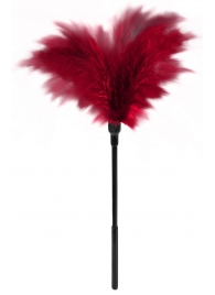 Пластиковая метелочка с красными пёрышками Small Feather Tickler - 32 см. - Blush Novelties - купить с доставкой в Люберцах